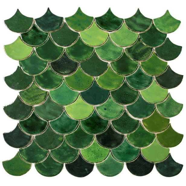 Écailles de poisson - Série de carreaux "Forest Glade" de la série "Eau