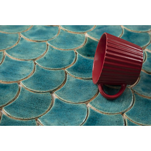 Écaille de poisson - série de carreaux "Turquoise Cenote" de la série "Eau