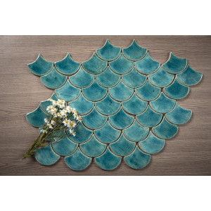 Écaille de poisson - série de carreaux "Turquoise Cenote" de la série "Eau