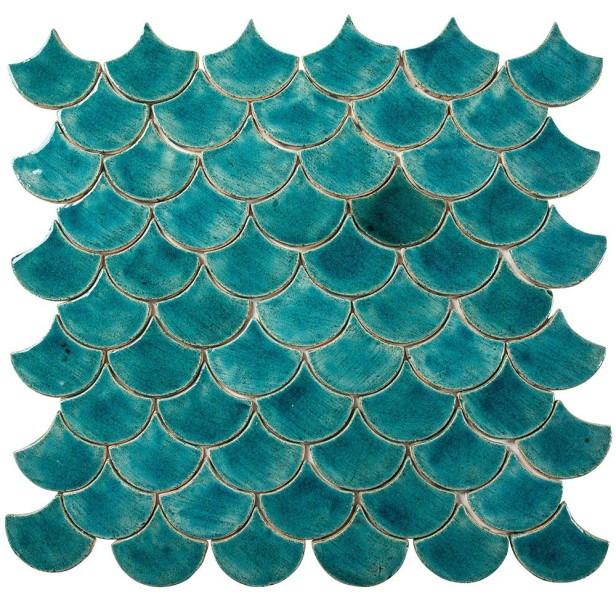 Écaille de poisson - série de carreaux "Turquoise Cenote" de la série "Eau