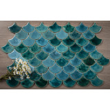 Écailles de poisson - ensemble de tuiles "Turquoise Grotto" de la série "Eau"