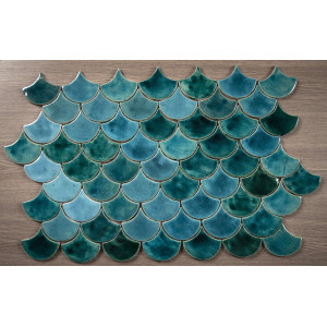 Écailles de poisson - ensemble de tuiles "Turquoise Grotto" de la série "Eau"