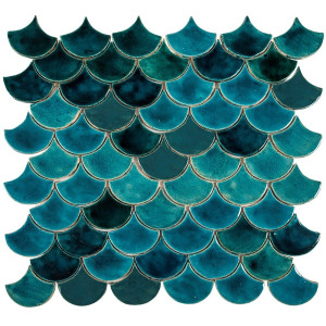 Écailles de poisson - ensemble de tuiles "Turquoise Grotto" de la série "Eau"