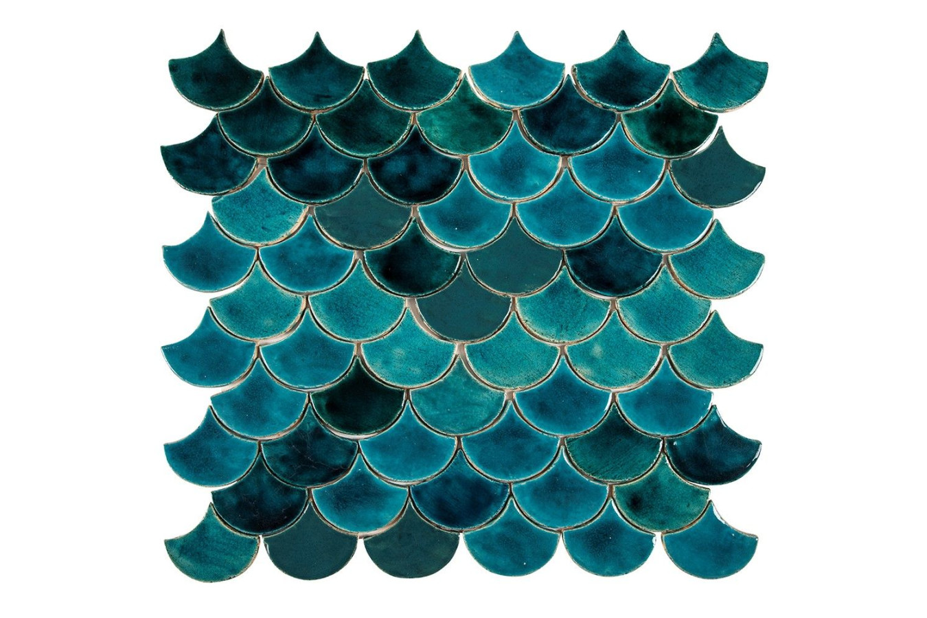 Écailles de poisson - ensemble de tuiles "Turquoise Grotto" de la série "Eau"