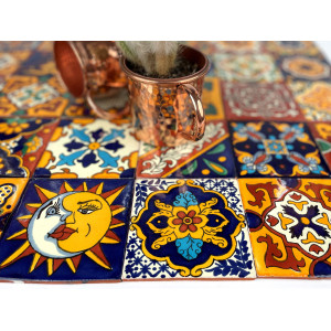 Girasol  - meksykański patchwork z płytek Talavera - 30 sztuk