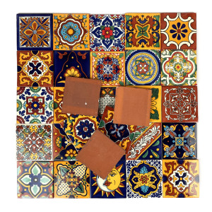 Girasol  - meksykański patchwork z płytek Talavera - 30 sztuk