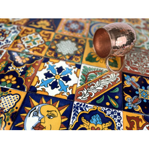 Girasol  - meksykański patchwork z płytek Talavera - 30 sztuk