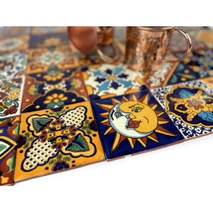 Girasol  - meksykański patchwork z płytek Talavera - 30 sztuk