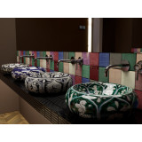 Ciruela - patchwork z płytek jednokolorowych - 90 szt. 1 m2