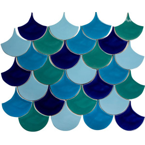 Écaille de poisson - Série de carreaux "Lac Bacalar" de la série "Eau"