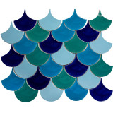 Écaille de poisson - Série de carreaux "Lac Bacalar" de la série "Eau"