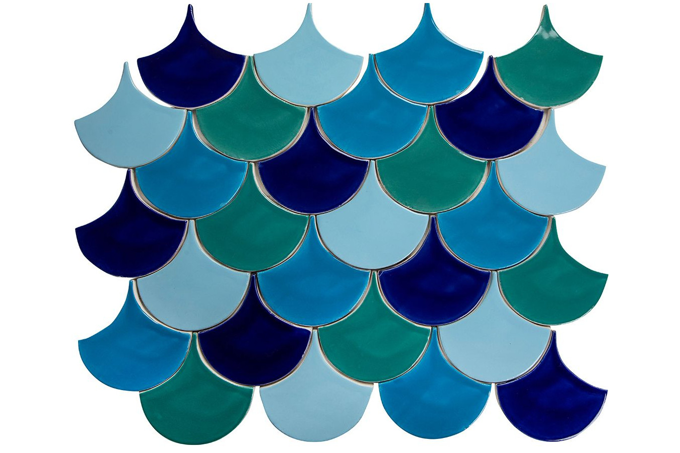 Écaille de poisson - Série de carreaux "Lac Bacalar" de la série "Eau"