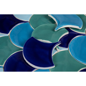 Écaille de poisson - Série de carreaux "Lac Bacalar" de la série "Eau"