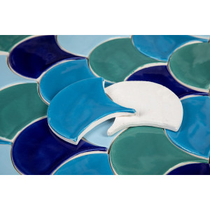 Écaille de poisson - Série de carreaux "Lac Bacalar" de la série "Eau"