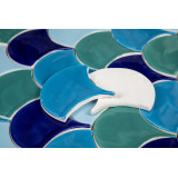 Écaille de poisson - Série de carreaux "Lac Bacalar" de la série "Eau"