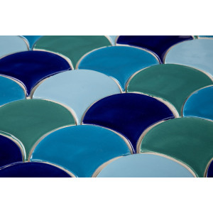 Écaille de poisson - Série de carreaux "Lac Bacalar" de la série "Eau"