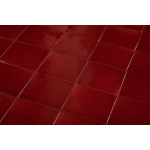 Rojo Cereza rouge - Talavera carreau monochrome