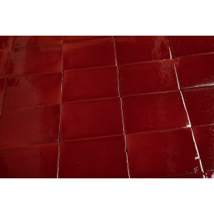 Rojo Cereza rouge - Talavera carreau monochrome