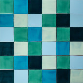 Azuta - Patchwork de carreaux unicolores - 90 pièces, 1 m2
