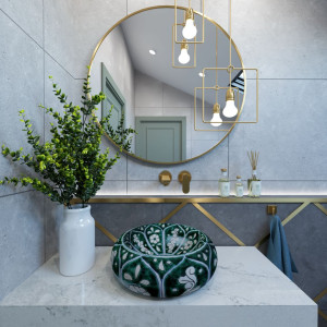 Baila - lavabo mexicain peint en vert