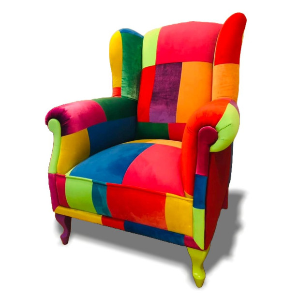 Fauteuils colorés cousus main