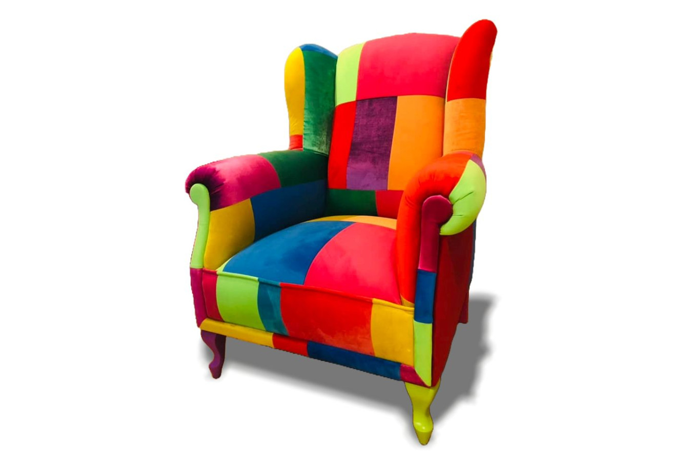 Fauteuils colorés cousus main