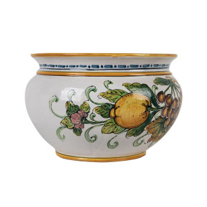 Pot de fleurs en céramique italienne - Vaso di limoni e uva S
