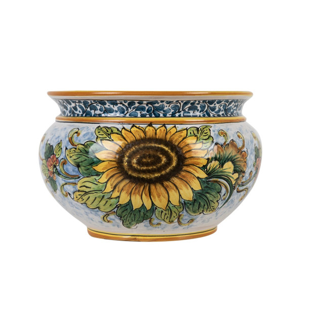 Pot de fleurs en céramique sicilienne - Vaso di girasoli S
