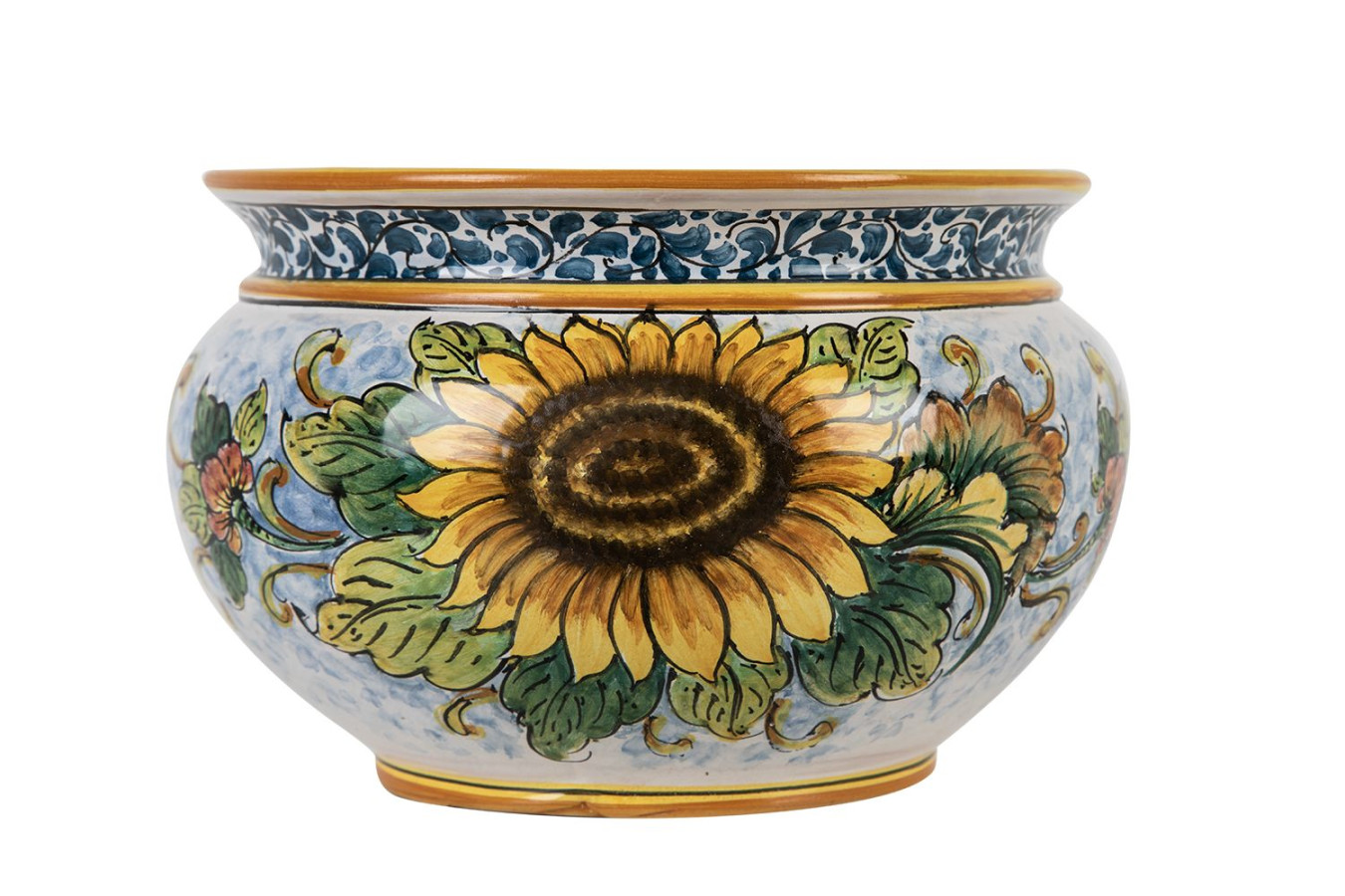 Pot de fleurs en céramique sicilienne - Vaso di girasoli S