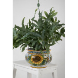 Pot de fleurs en céramique sicilienne - Vaso di girasoli S