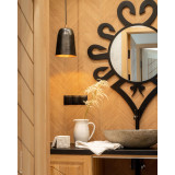 Aliso Dark Brown - podłużna lampa miedziana z meksyku