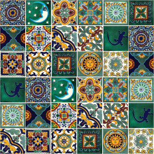 Verde - Patchwork vert du Mexique - 15 pièces