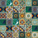 Verde - Patchwork vert du Mexique - 15 pièces