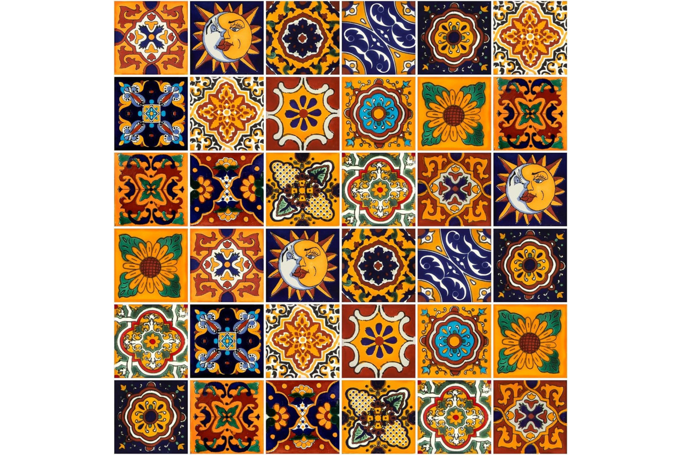 Girasol - Patchwork mexicain Talavera - 15 pièces