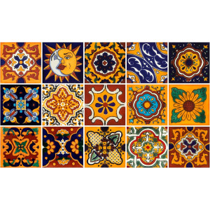 Girasol - Patchwork mexicain Talavera - 15 pièces