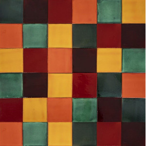 Borgoña - Patchwork de carreaux unicolores - 30 pièces