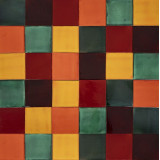 Borgoña - Patchwork de carreaux unicolores - 30 pièces