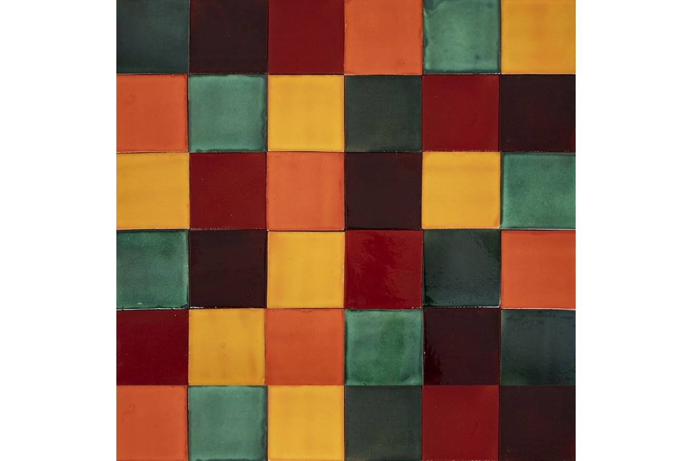 Borgoña - Patchwork de carreaux unicolores - 30 pièces