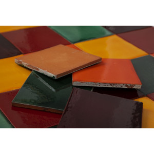 Borgoña - Patchwork de carreaux unicolores - 30 pièces
