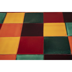 Borgoña - Patchwork de carreaux unicolores - 30 pièces