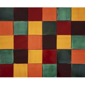 Borgoña - Patchwork de carreaux unicolores - 30 pièces