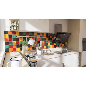 Borgoña - Patchwork de carreaux unicolores - 30 pièces