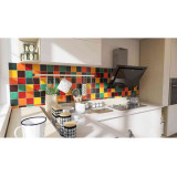 Borgoña - Patchwork de carreaux unicolores - 30 pièces