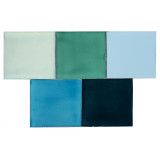 Azuta - Patchwork de carreaux unicolores verts et bleus - 30 pièces