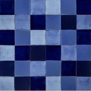 Azula - Patchwork bleu de carreaux unicolores - 30 pièces
