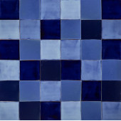 Azula - Patchwork bleu de carreaux unicolores - 30 pièces