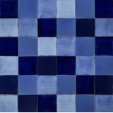 Azula - Patchwork bleu de carreaux unicolores - 30 pièces