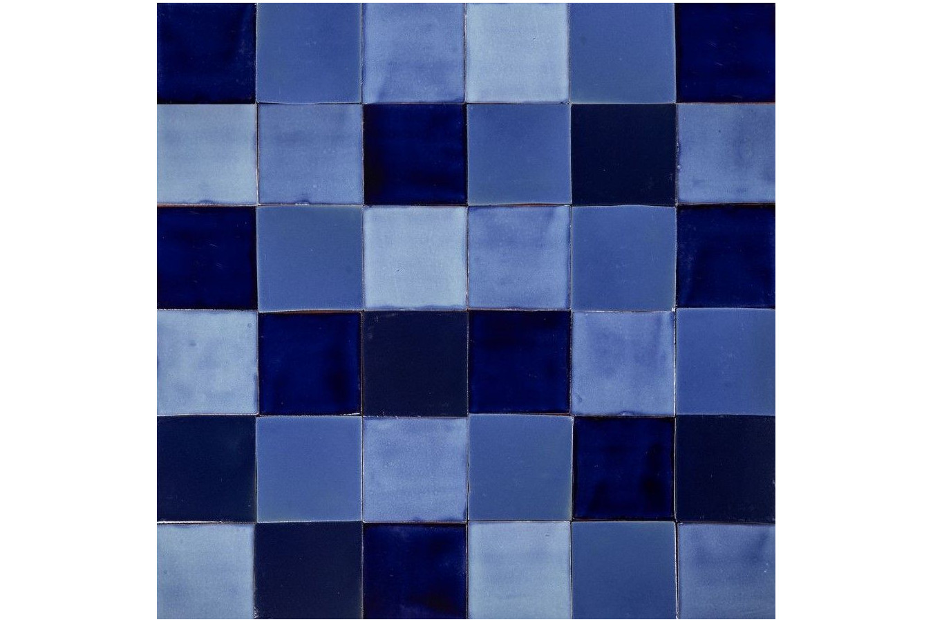 Azula - Patchwork bleu de carreaux unicolores - 30 pièces