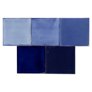 Azula - Patchwork bleu de carreaux unicolores - 30 pièces
