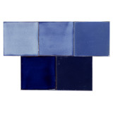 Azula - Patchwork bleu de carreaux unicolores - 30 pièces